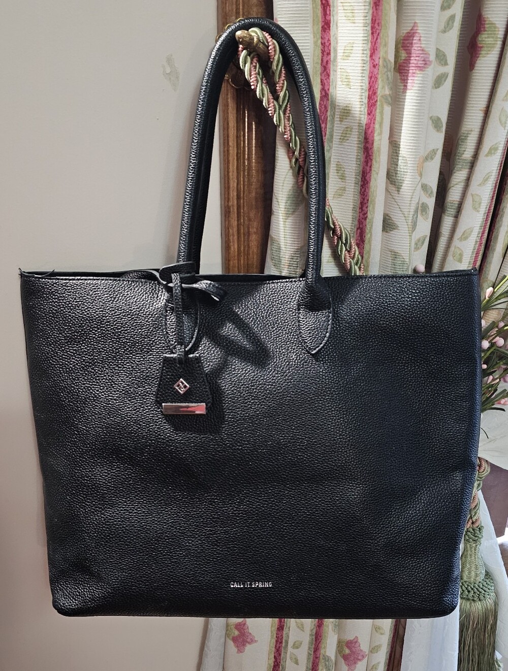 Call It Spring CALODAR Black Faux-leather Tote Bag